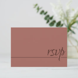 シンプル ウェディング RSVP カリグラフィー テラコッタ