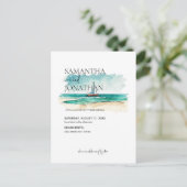 シンプル&ウォータカラークルーズ帆船イラストレーション 案内ポストカード (スタンド正面)