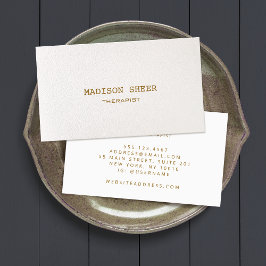 シンプル　ウォームホワイト　エレガント　プロフェッショナル 名刺