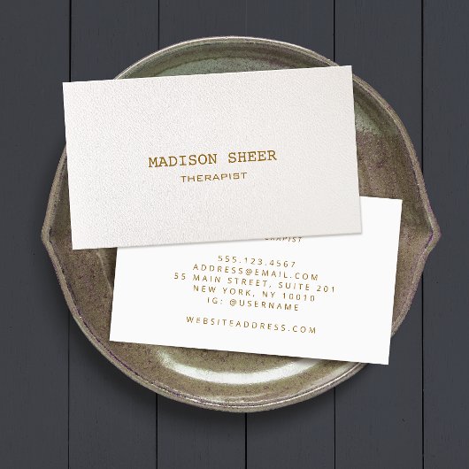 シンプル　ウォームホワイト　エレガント　プロフェッショナル 名刺