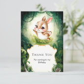 シンプル ウッドランド バニー バースデー サンキューカード (スタンド正面)