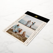 シンプル エバーグリーン ゴールド フォイル ツリー フォト ホリデー カード (回転した状態)