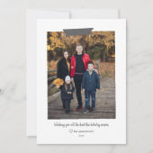 シンプル エバーグリーン 和紙テープ ホリデー フォト カード (正面)