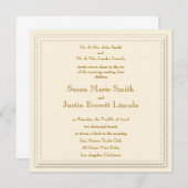 シンプル エレガンス クリーム スクエア インビテーション (正面/裏面)