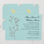 シンプル エレガンス フラワー ウェディング 招待状 (正面/裏面)