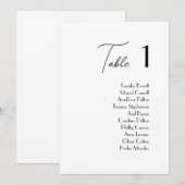 シンプル&エレガントなウェディングテーブルシーティングカード 招待状 (正面/裏面)