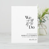 シンプル エレガントな写真なしの誓いの更新 セーブザデート (スタンド正面)