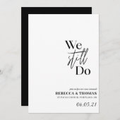 シンプル エレガントな写真なしの誓いの更新 セーブザデート (正面/裏面)