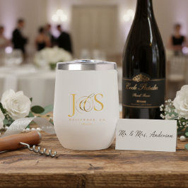 シンプル・エレガントな結婚式のイニシャル ゴールド ID1022