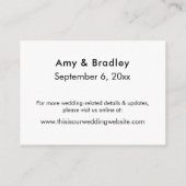 シンプル、エレガントな結婚式の宿泊施設 エンクロージャーカード (裏面)