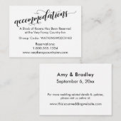 シンプル、エレガントな結婚式の宿泊施設 エンクロージャーカード (正面/裏面)