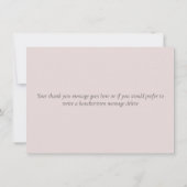 シンプル エレガントな ブッシュピンクのスクリプト サンキューカード (裏面)