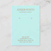 シンプル エレガントアクアブルー イヤリング 名刺 (正面)