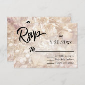 シンプル、エレガントタイポグラフィブラック型結婚式の出席依頼 出欠カード (正面/裏面)