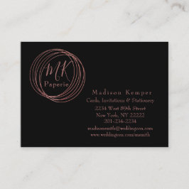 シンプル&エレガント抽象芸術バラ金ゴールド円 コーリングカード