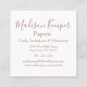 シンプル&エレガント抽象芸術バラ金ゴールド円 スクエア名刺 (裏面)