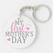 シンプル&エレガント私の初母の日|キーチェーン キーホルダー (裏面)