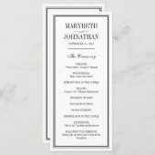 シンプル・エレガント結婚式プログラムカード プログラム (正面/裏面)