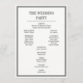 シンプル・エレガント結婚式プログラムカード プログラム (裏面)