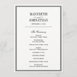 シンプル・エレガント結婚式プログラムカード プログラム