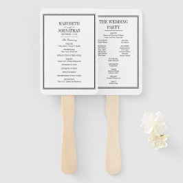 シンプル・エレガント結婚式プログラムファン ハンドファン