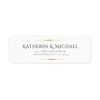 シンプル&エレガント金ゴールドフレーム差出人住所 ラベル
