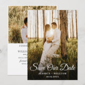シンプル エレガント2 フォト ウェディング セーブザデート (正面/裏面)