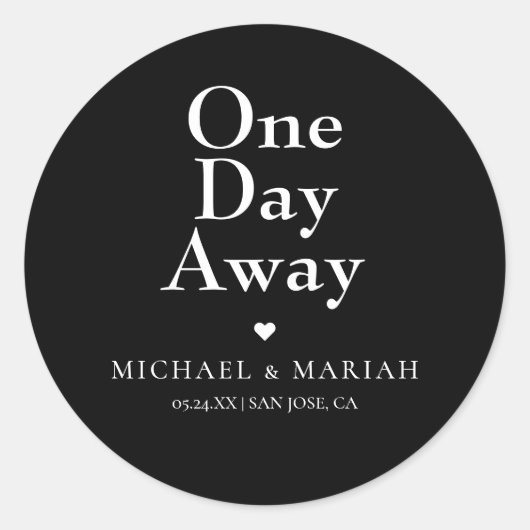 シンプル エレガント あと1日 リハーサル ディナー ラウンドシール (正面)