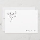 シンプル エレガント おしゃれ ブラック ホワイト ギンガム サンキューカード (正面)