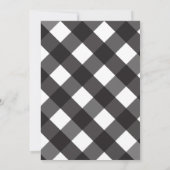 シンプル エレガント おしゃれ ブラック ホワイト ギンガム サンキューカード (裏面)
