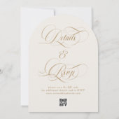 シンプル エレガント アイボリー オールインワン ウェディング 招待状 (裏面)