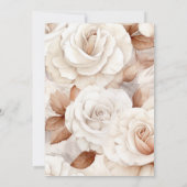 シンプル エレガント アイボリー & ラスト ローズ ブライダル シャワー 招待状 (裏面)
