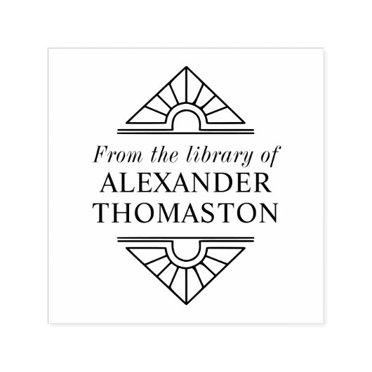 シンプル エレガント アートデコ #1 ライブラリ ブック 名前 セルフインキングスタンプ (デザイン)