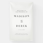シンプル エレガント ウェディング ウェルカム 横断幕 (縦)