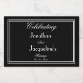 シンプル エレガント ウェディング スクリプト ネームズ シック ミニ スパークリングワインラベル (シングルラベル)