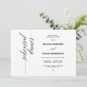 シンプル エレガント ウェディング リハーサル ディナー カード (スタンド正面)