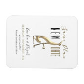 シンプル エレガント ウェディング 延期 マグネット (横)