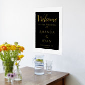 シンプル エレガント ウェルカム スクリプト ウェディング ゴールド 箔ポスター (レイダウン (キッチン))