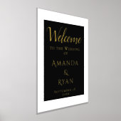 シンプル エレガント ウェルカム スクリプト ウェディング ゴールド 箔ポスター (レイダウン)