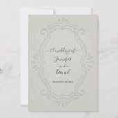 シンプル エレガント エンボス アルバスター ウェディング 招待状 (裏面)