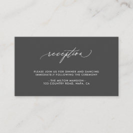 シンプル エレガント カリグラフィー ウェディング レセプション エンクロージャーカード