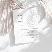 シンプル エレガント カリグラフィー オールインワン ウェディング 招待状