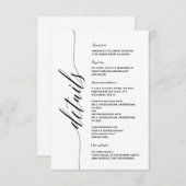 シンプル エレガント カリグラフィー 詳細 封入カード エンクロージャーカード (正面/裏面)