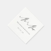 シンプル エレガント カリグラフィー Mr. and Mrs. 結婚式 スタンダードカクテルナプキン (角)