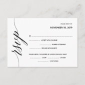 シンプル エレガント カリグラフィー RSVP 返信カード エンクロージャーカード (正面)
