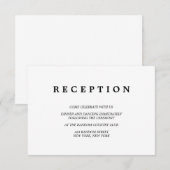 シンプル エレガント | クラシックな結婚式の披露宴カード 招待状 (正面/裏面)