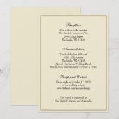 シンプル エレガント クラシック ウェディング レセプション 封入カード 招待状 (正面/裏面)