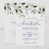 シンプル、エレガント、クラシック、モダン、カリグラフィー スクリプト 招待状 (正面/裏面)