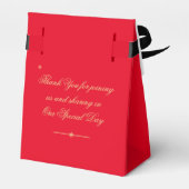シンプル エレガント クラシック レッド ゴールド サンクス フェイバーボックス (裏面サイド)