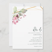 シンプル エレガント グリーンのウェディング 招待状 (正面)